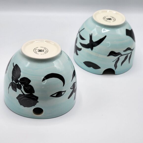 UO Home Set of 2 Ramen Noodle Bowls with Chopstick Holders Sticks Not Included - Picture 13 of 16